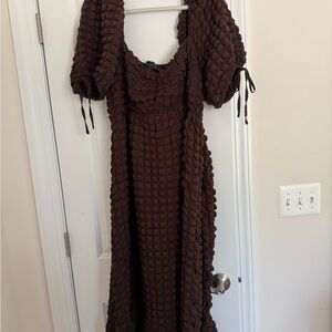 Endless Rose Brown Textured Maxi Dress